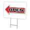 Signmission Giant Left Open Arrow Yard & Stake outdoor plastic coroplast window, C-2436-DS-Giant Left Open Arrow C-2436-DS-Giant Left Open Arrow - alternate 1